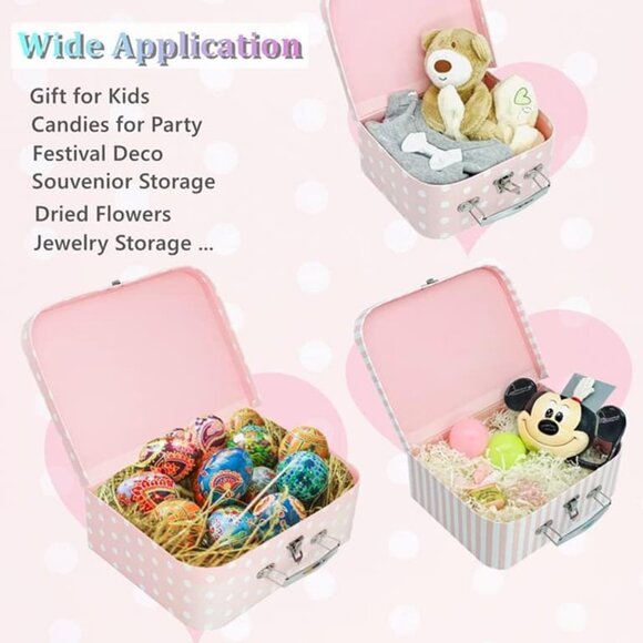 NEW Set of 3 Paperboard Suitcases Decorative Boxes, Compatible with Storage - Picture 6 of 9